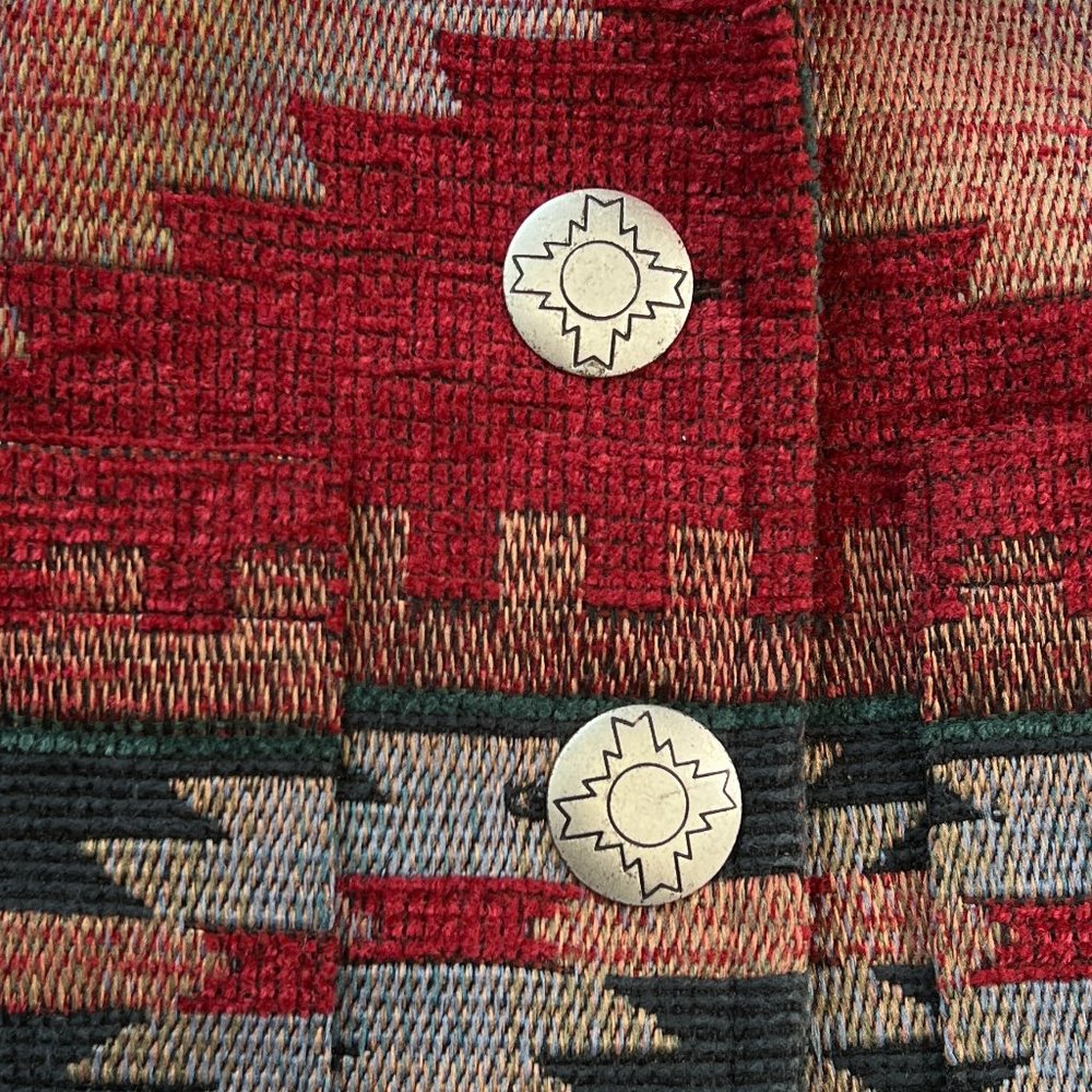 Stunning Vintage Oversized Western Bohemian Blazer Jacket Coat Boho Aztec Tribal - Picture 7 of 9
